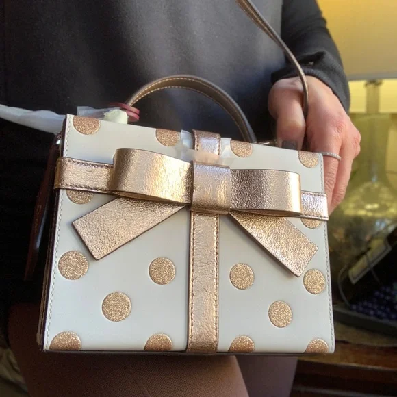 Authentic Kate spade dots glitter/leather gift box Crossbody/Satchel - Picture 10 of 13